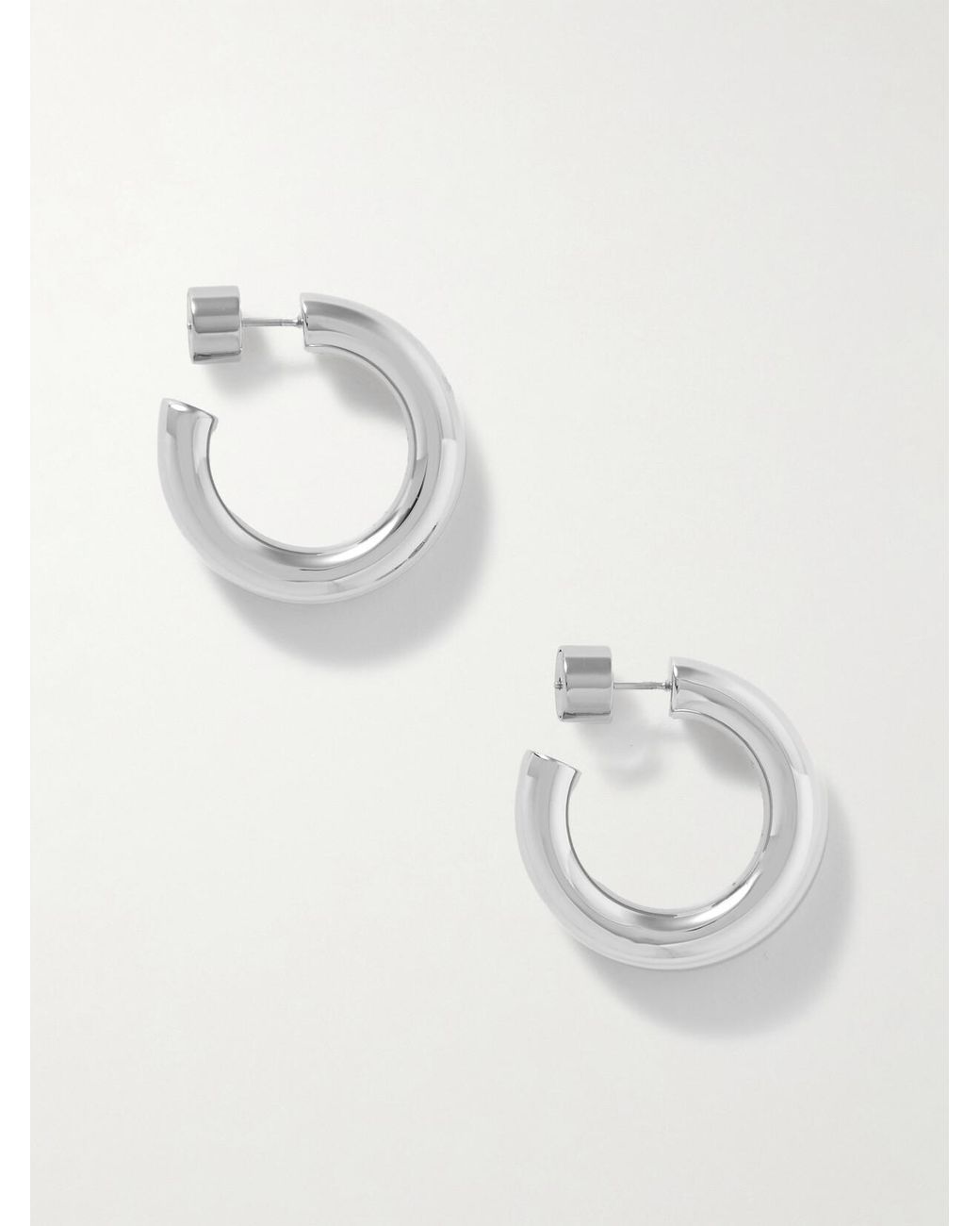 Jennifer Fisher White Natasha Huggies-Tone Hoop Earrings