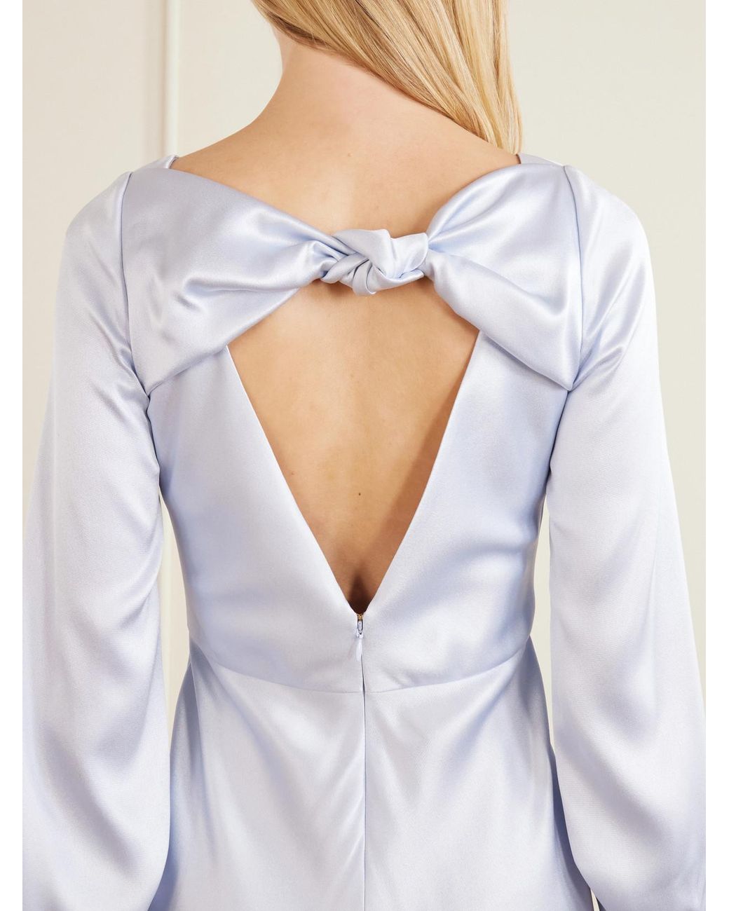 Gabriela Hearst White Peyton Knotted Cut-Out Satin-Silk Maxi Dress
