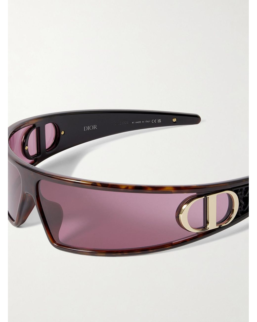 Dior Purple Verydior M1U Wrap-Around Tortoiseshell Acetate Sunglasses
