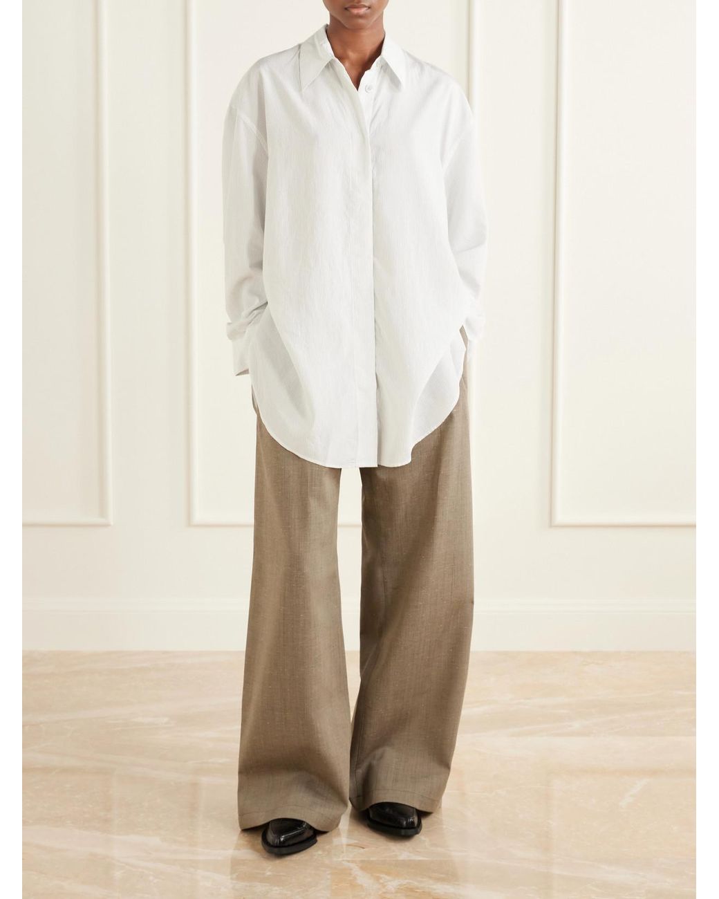 Our Legacy Natural Wool-Blend Wide-Leg Pants
