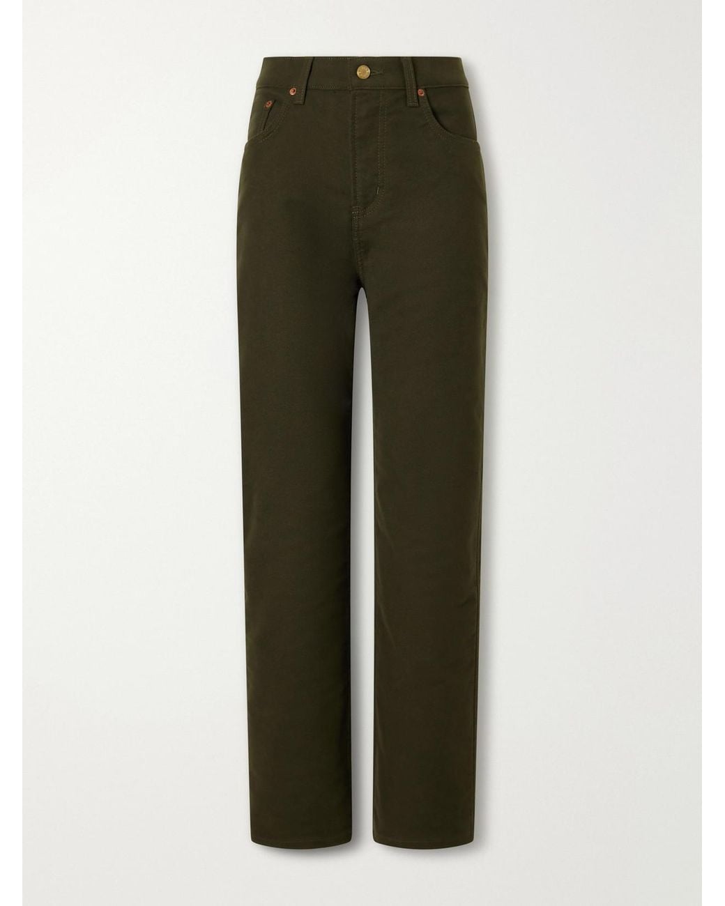 B Sides Green Plein Mid-Rise Straight-Leg Jeans