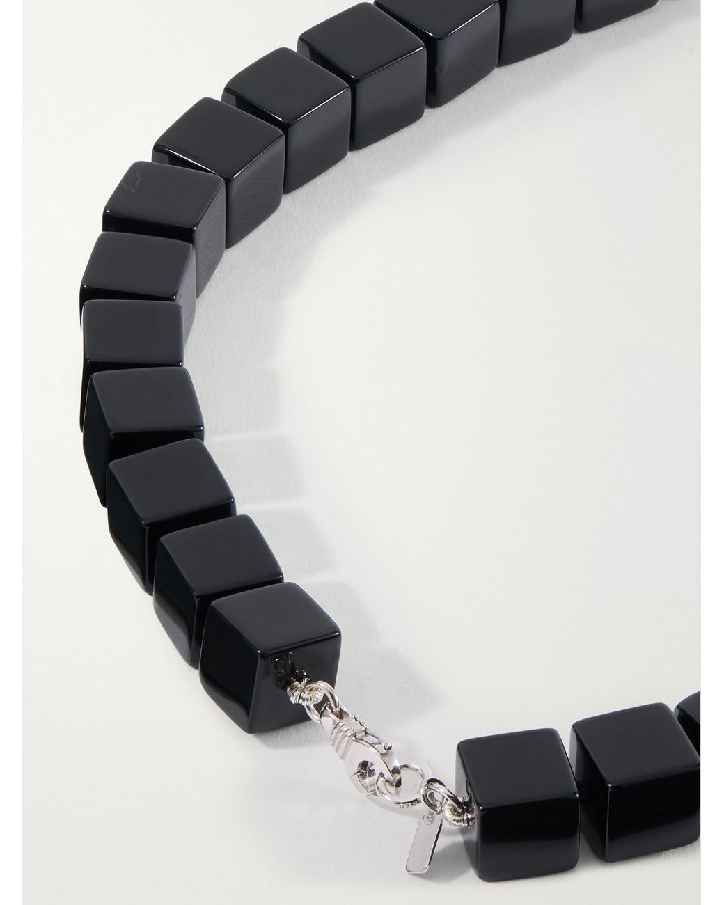 Le Sundial Black Dune Sterling, Onyx And Mother-Of-Pearl Beaded Necklace