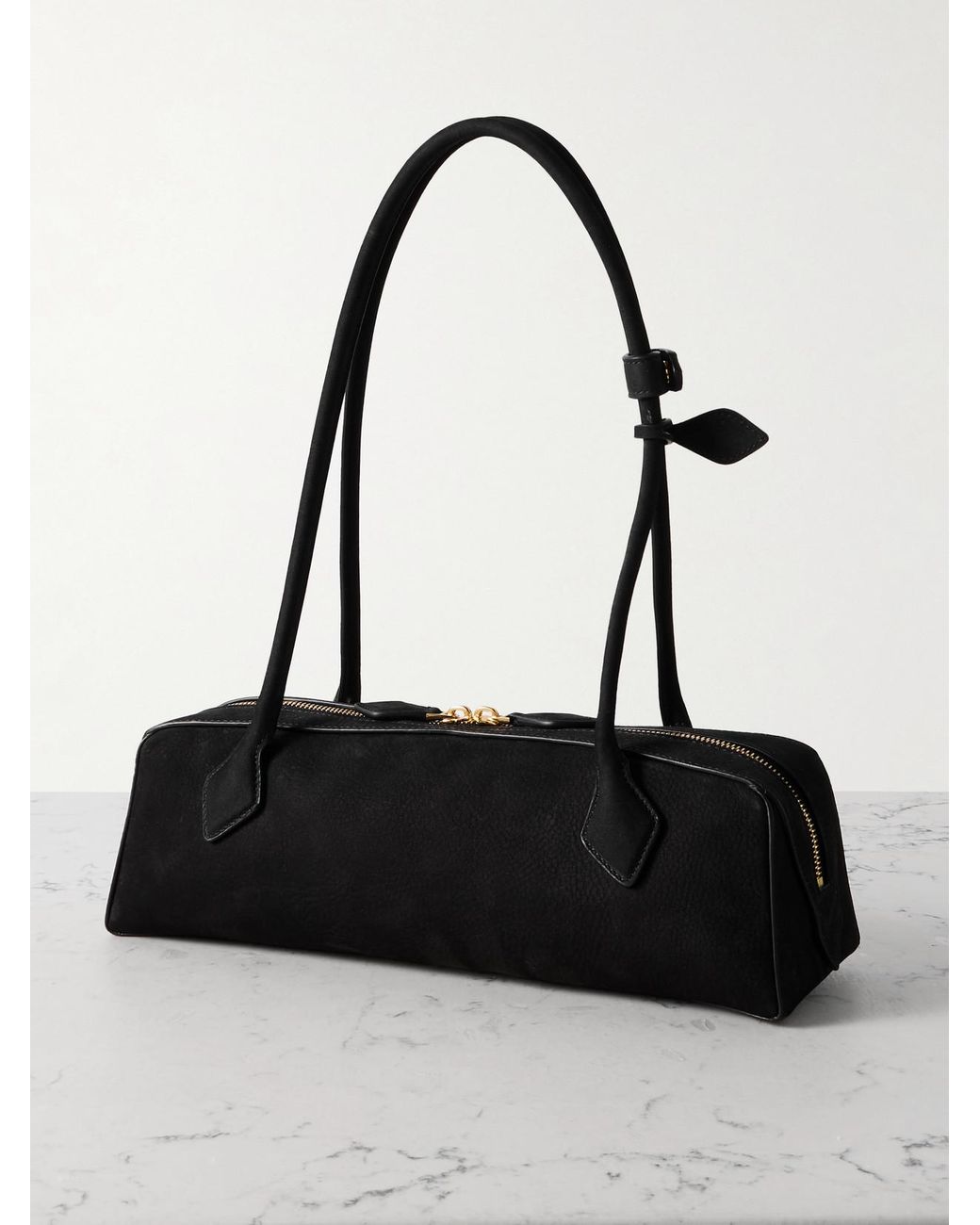 Alaïa Black Le Teckel Medium Nubuck Shoulder Bag