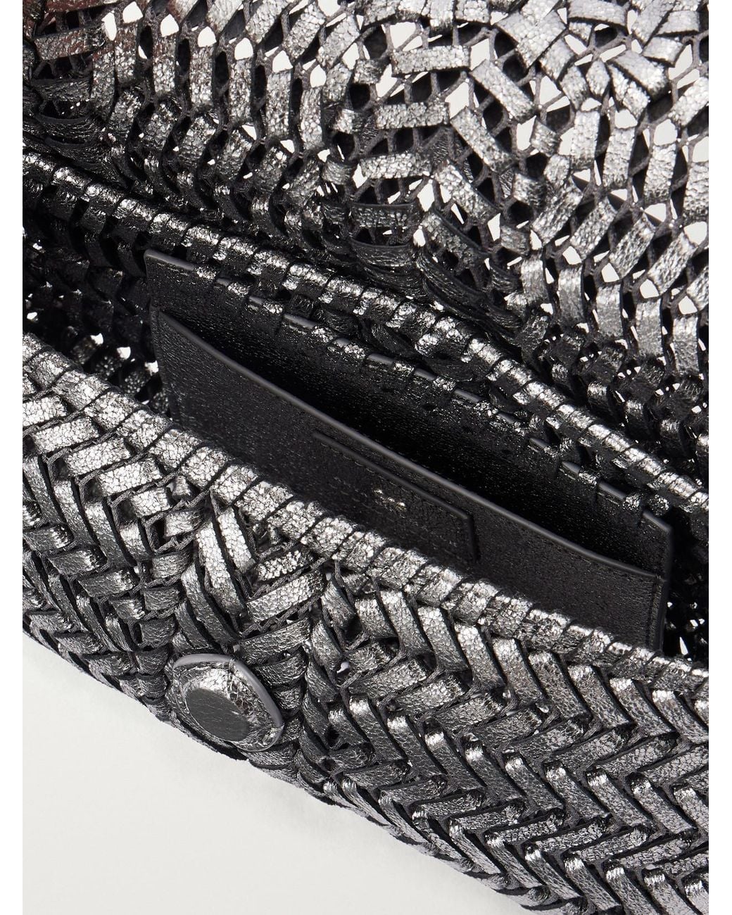 Anya Hindmarch Gray The Neeson New Metallic Woven Leather Top-Handle Bag