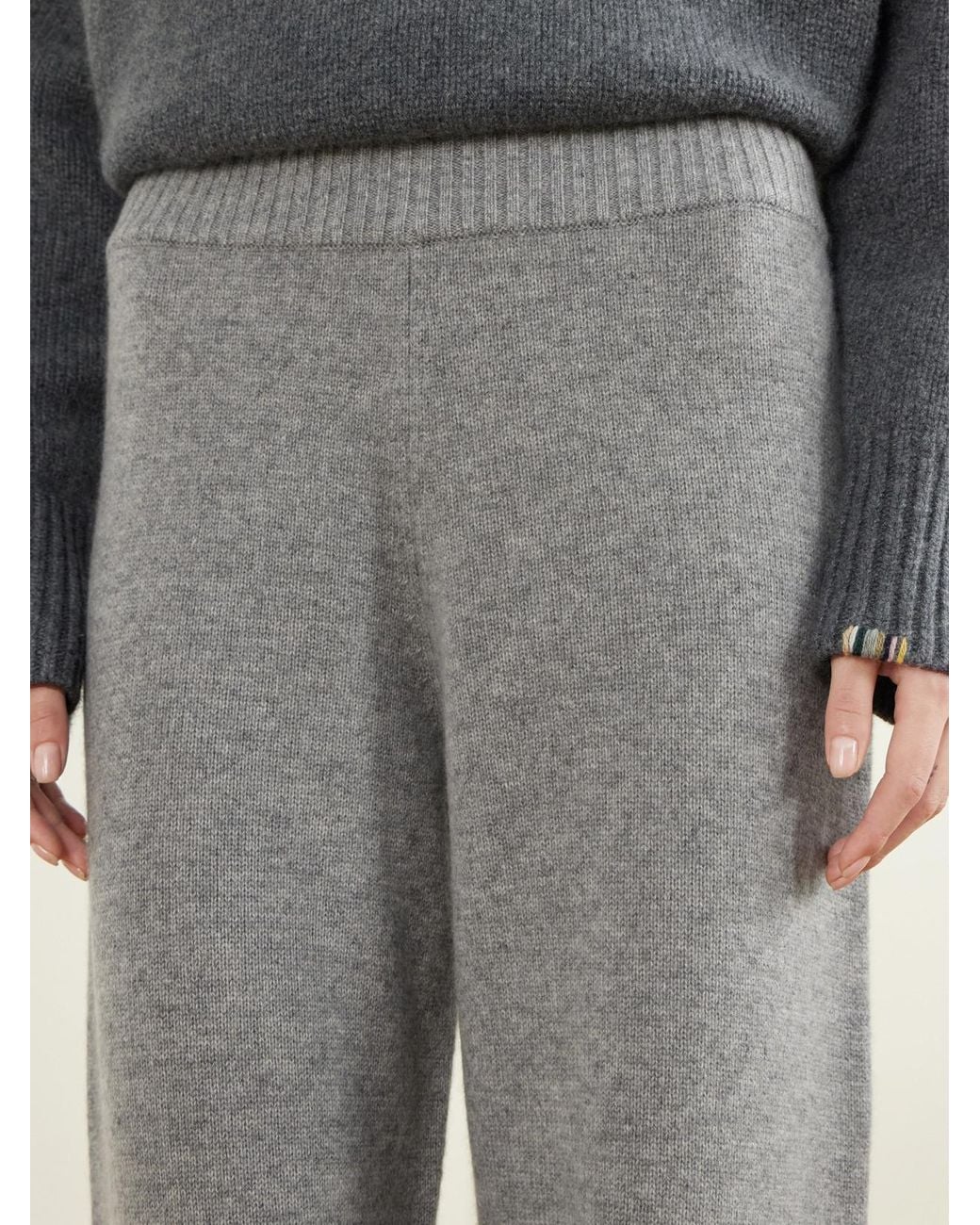 James Perse Gray Cashmere Wide-Leg Pants