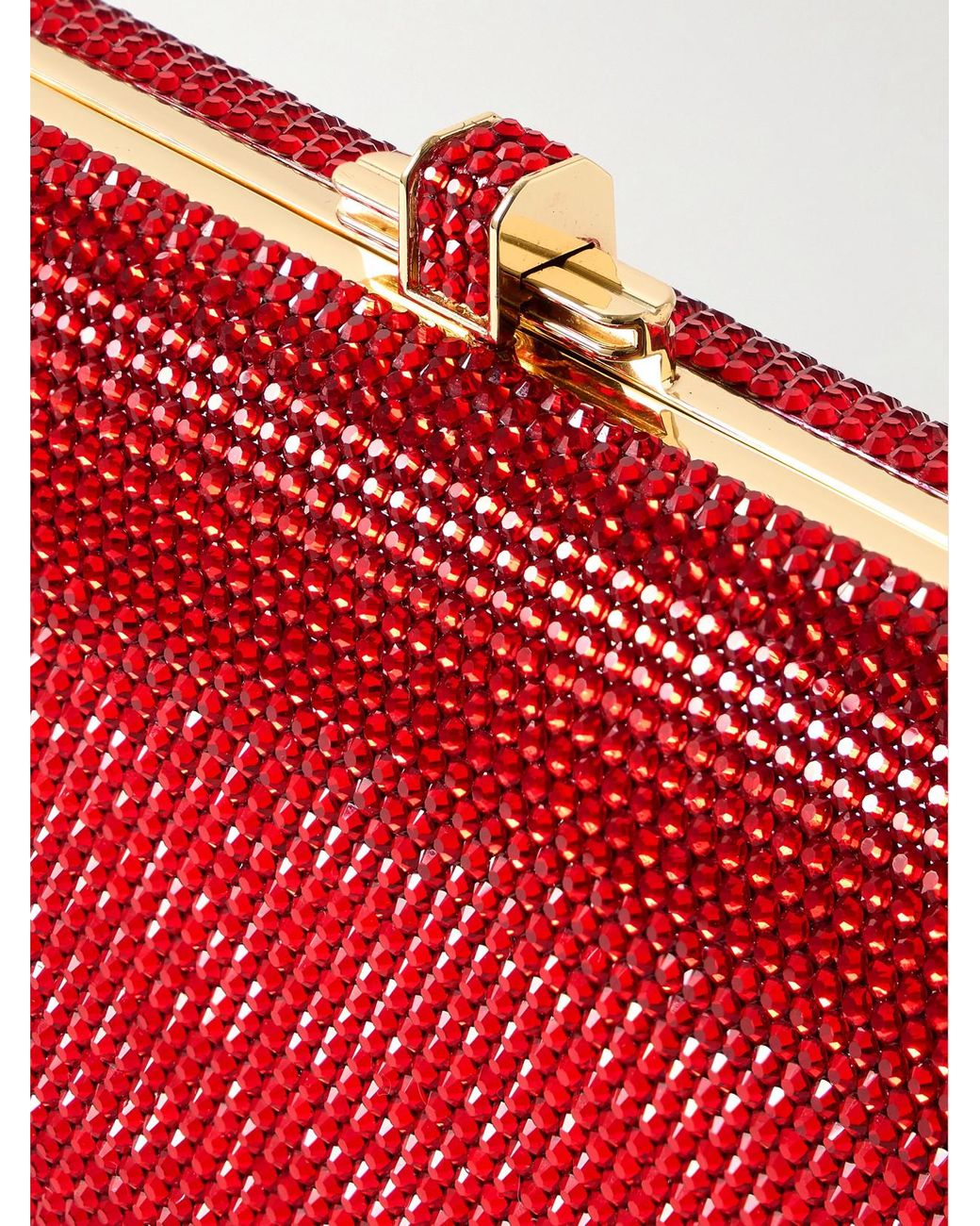Judith Leiber Red Long Slide Crystal-Embellished-Tone Clutch