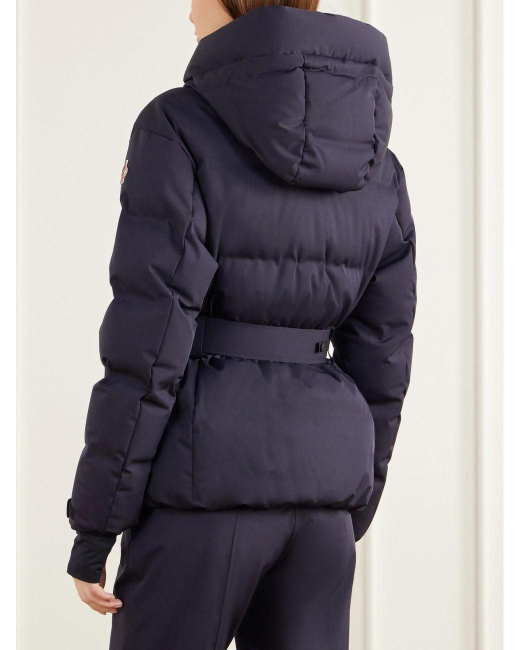 Moncler Blue Tolima Hooded Belted Stretch-Shell Down Ski Jacket