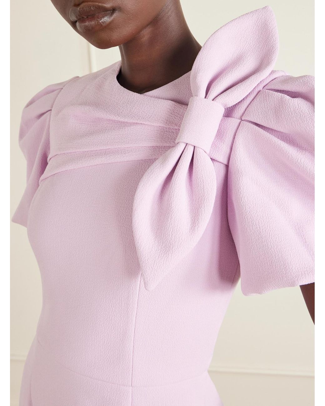 Rebecca Vallance Pink Yolanda Bow-Detail Crepe Mini Dress