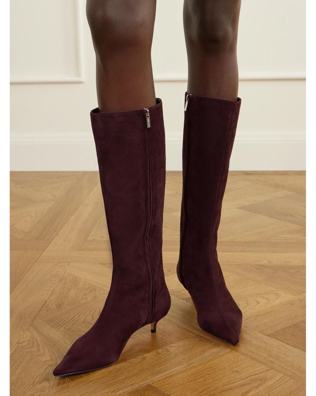 Jimmy Choo Red Amis 35 Suede Knee Boots