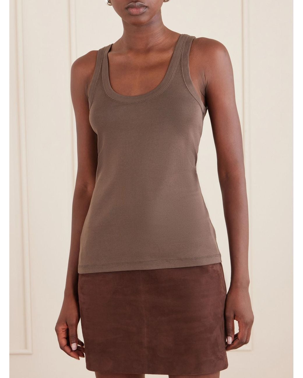 Lemaire Brown Cotton-Jersey Tank