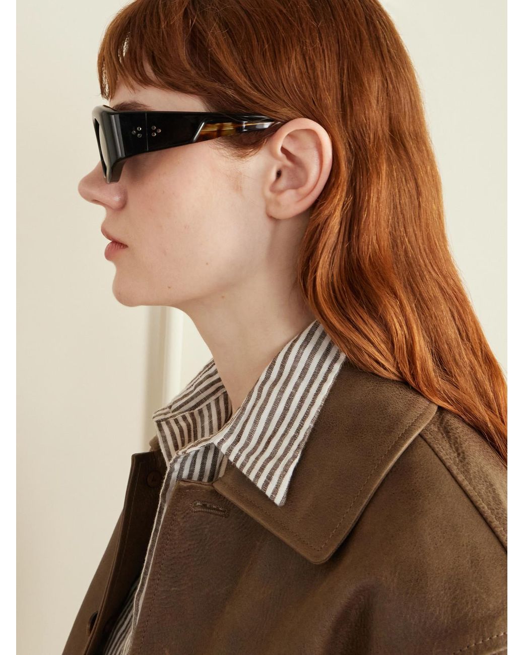 Jacques Marie Mage Black Gia Oversized Oval-Frame Acetate Sunglasses