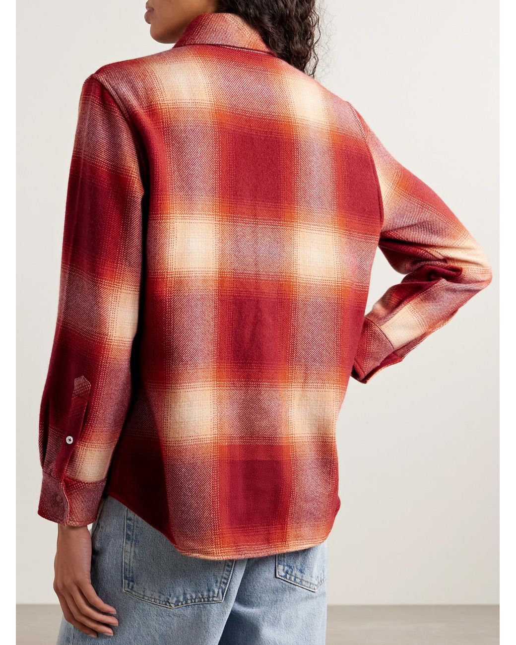 God's True Cashmere Red Checked Cashmere Shirt