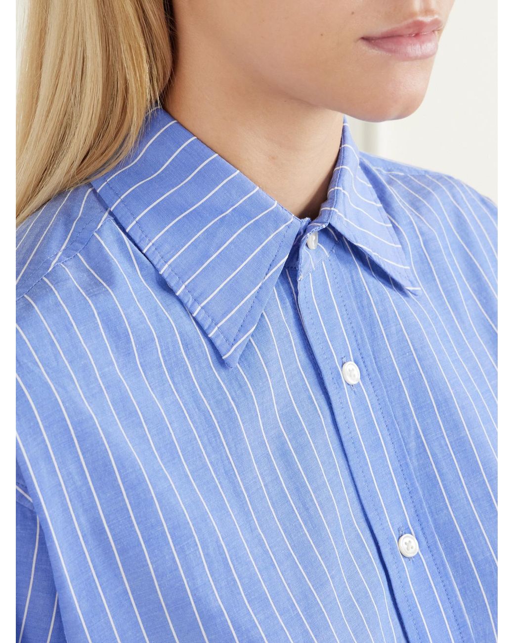 Bode Bluebell Striped Cotton-Poplin Shirt
