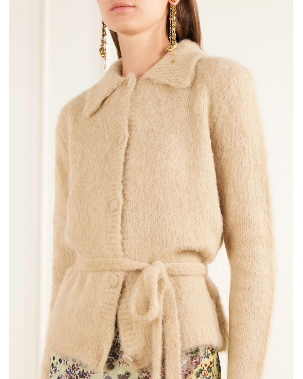 Dries Van Noten Natural Alpaca And Merino Wool-Blend Cardigan