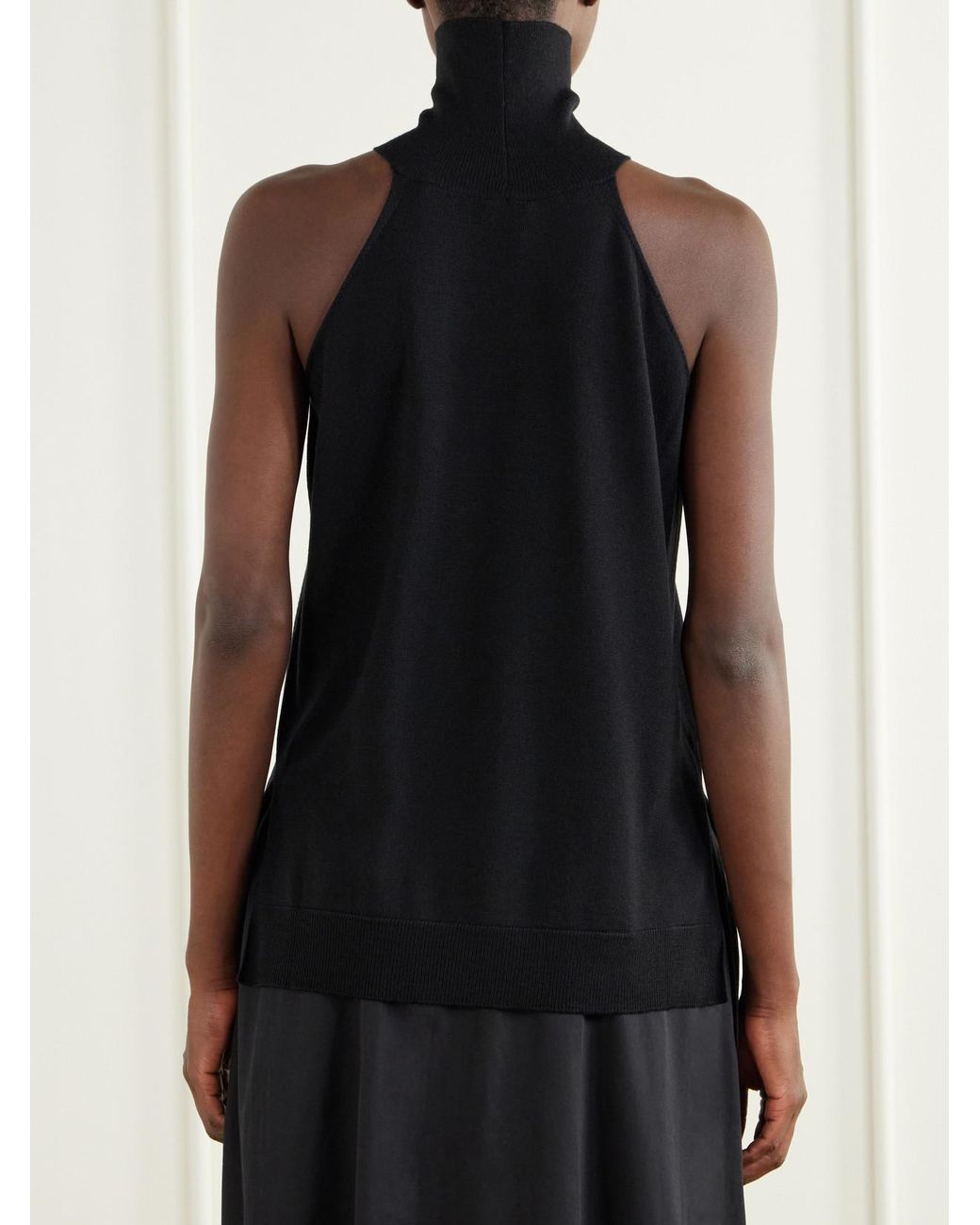 FFORME Black Devon Virgin Wool Blouse