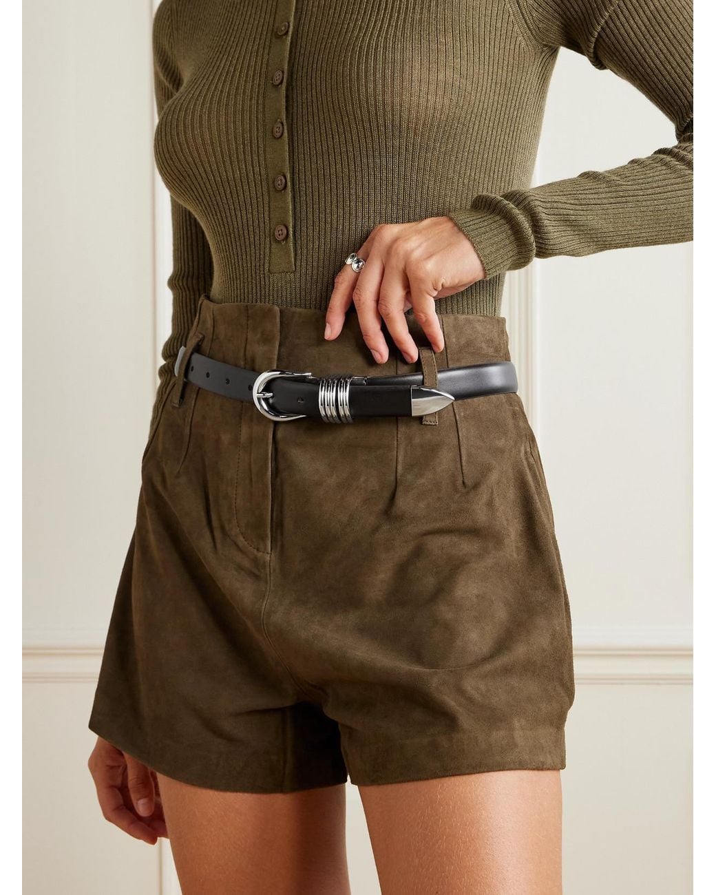 DEHANCHE Black Hollyhock Leather Belt