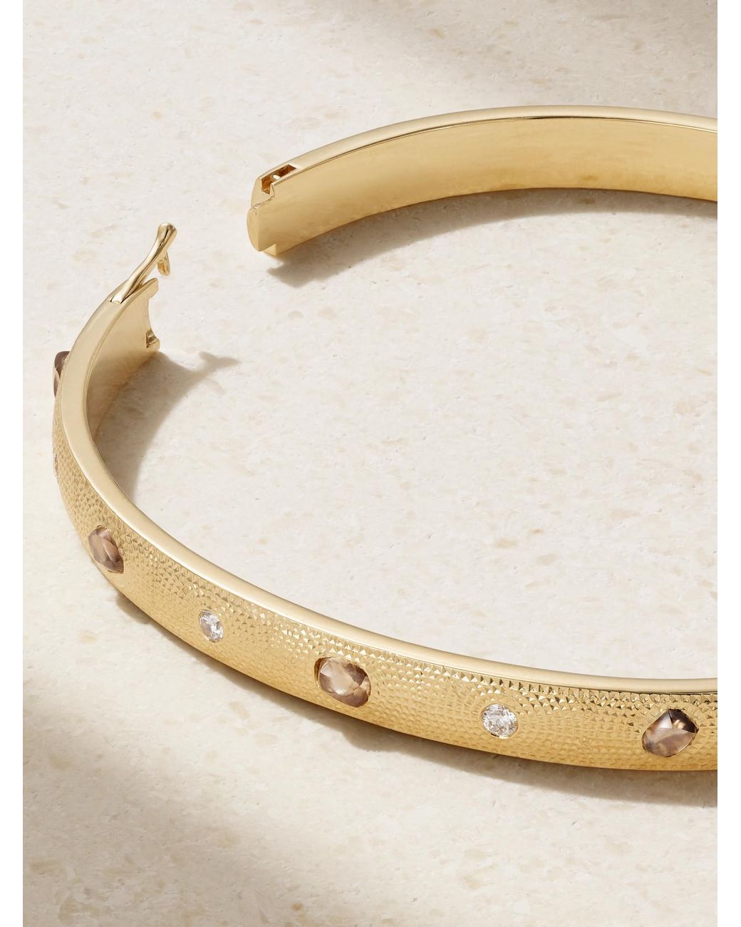 De Beers London Natural Talisman 18-Karat Diamond Bangle
