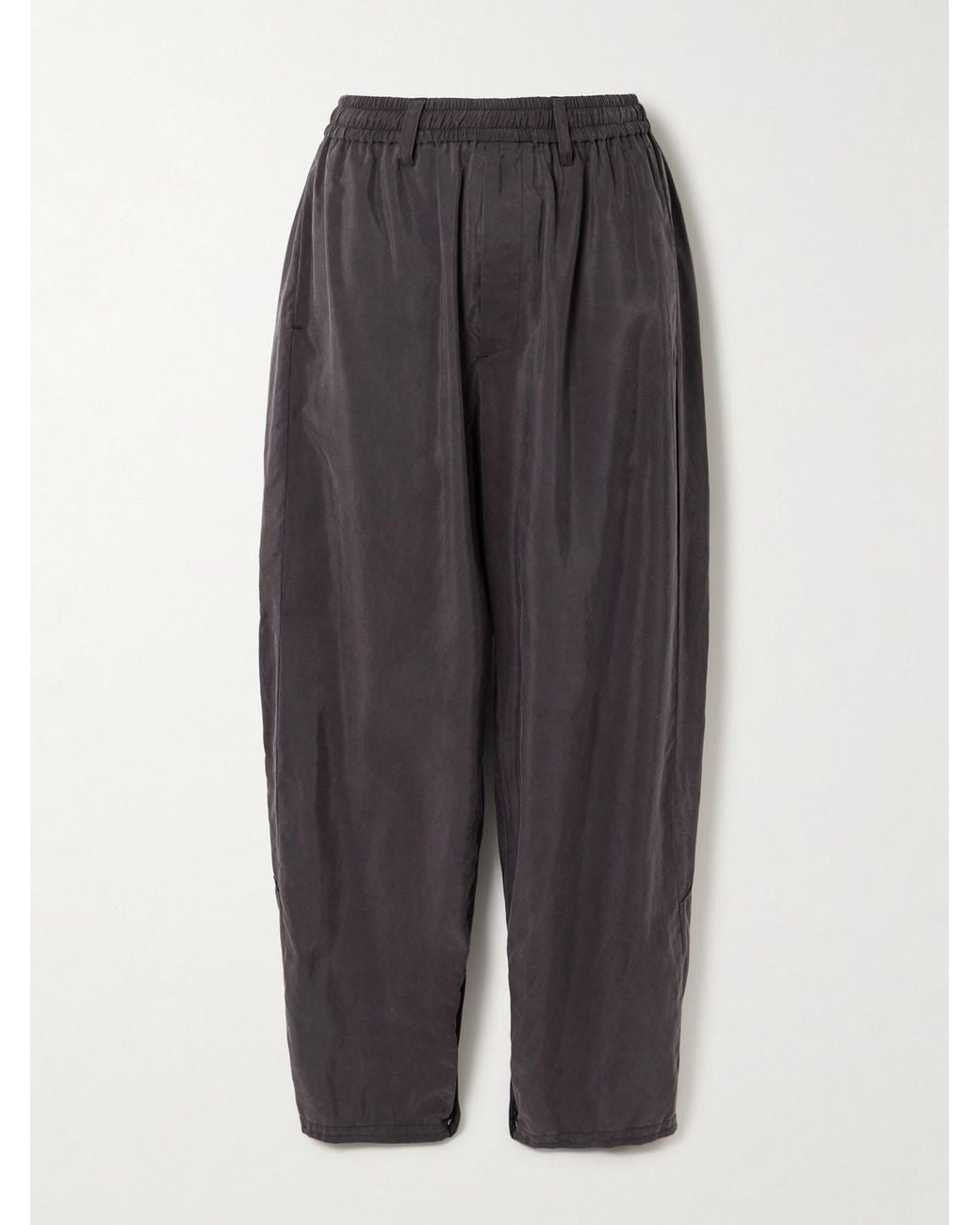 Ssstein Gray Pleated Silk-Blend Track Pants