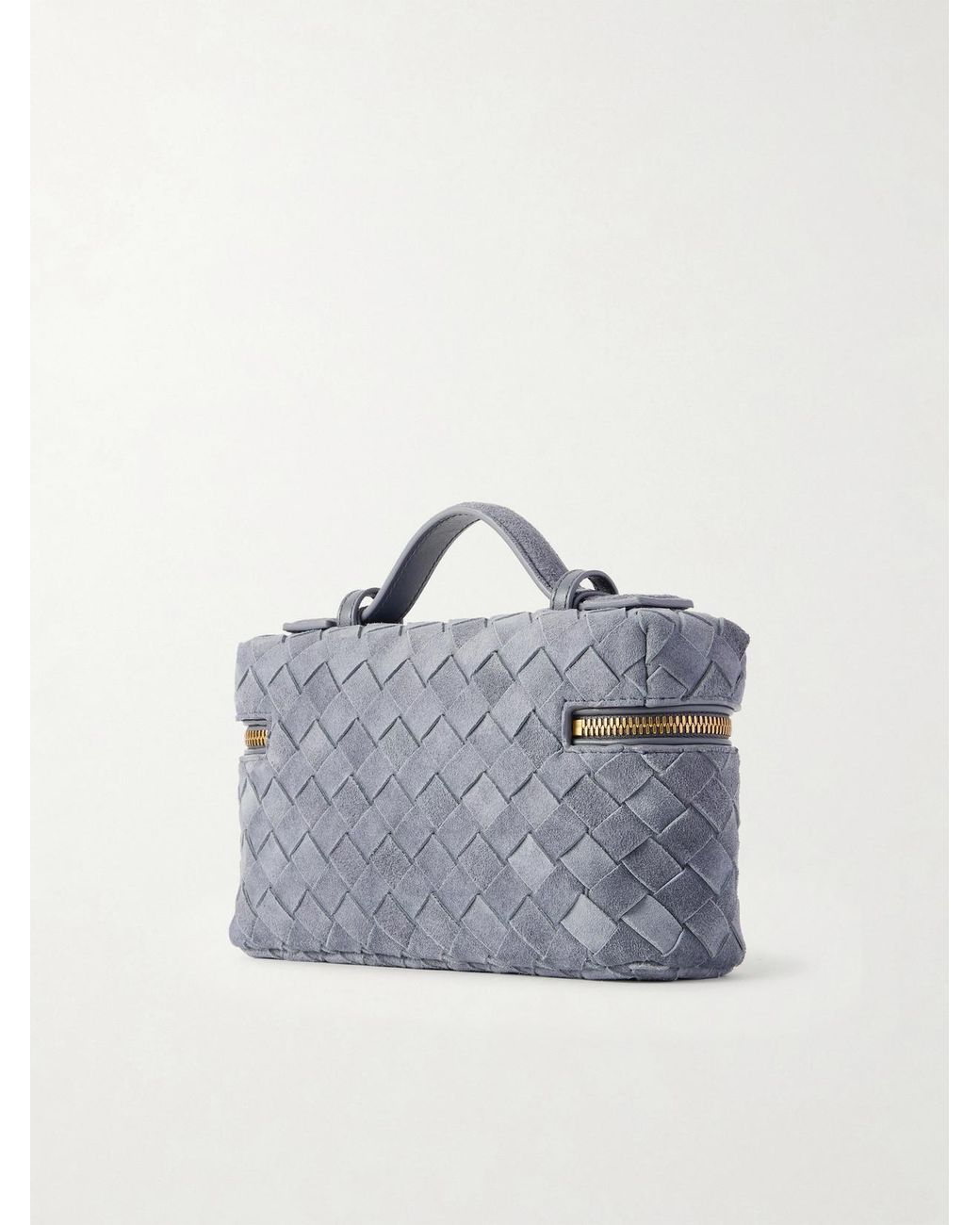 Bottega Veneta Gray Bang Bang Intrecciato Suede Tote