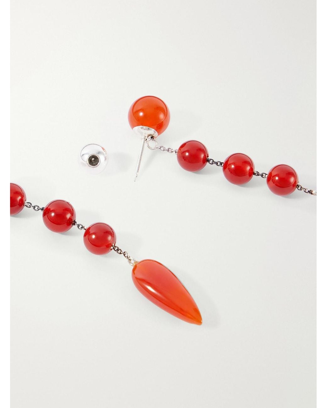 Sophie Buhai White Phoenician Small Sterling And Carnelian Beaded Earrings