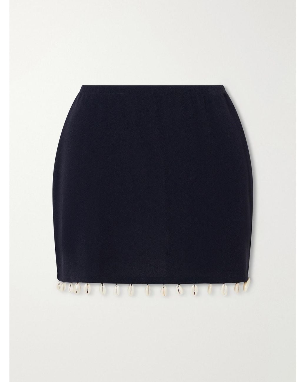 SARA CRISTINA Blue Embellished Jersey Mini Skirt