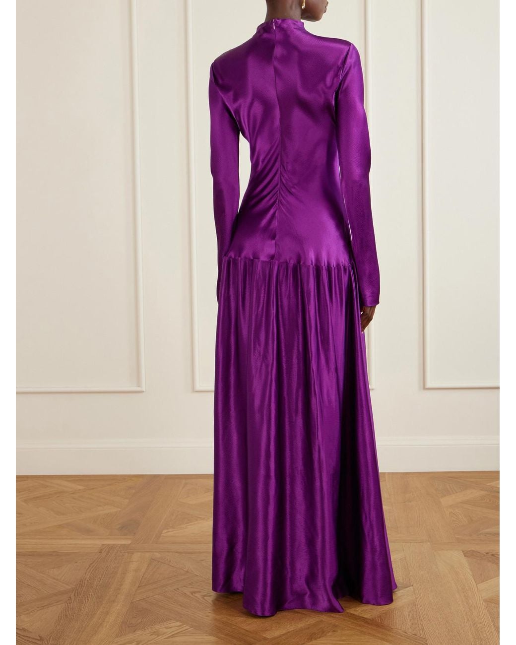 FFORME Purple Mila Satin Maxi Dress
