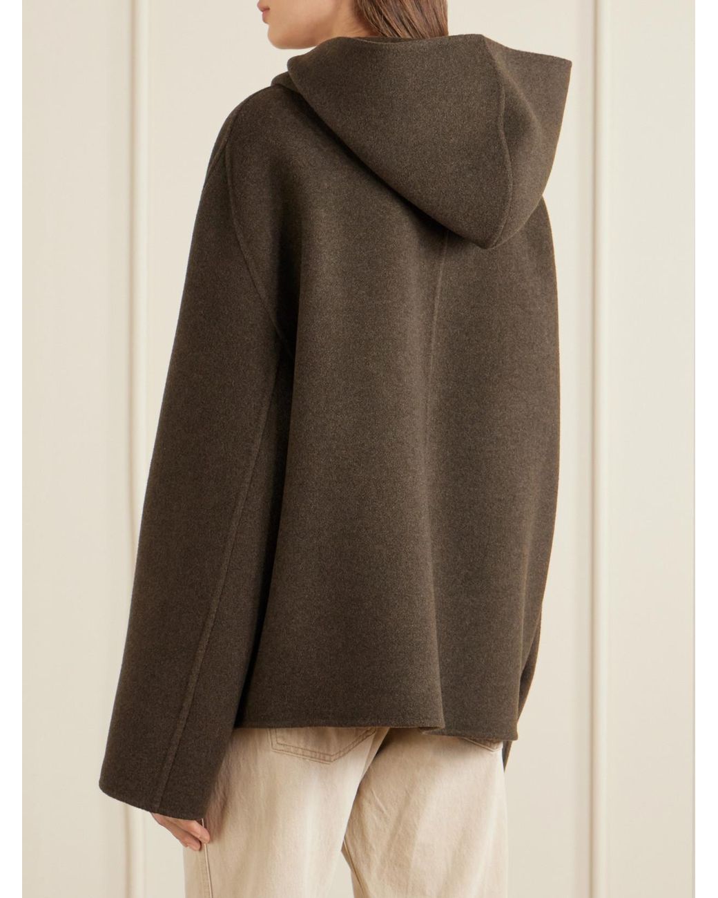 Khaite Brown Dolem Hooded Wool Zip-Up Jacket