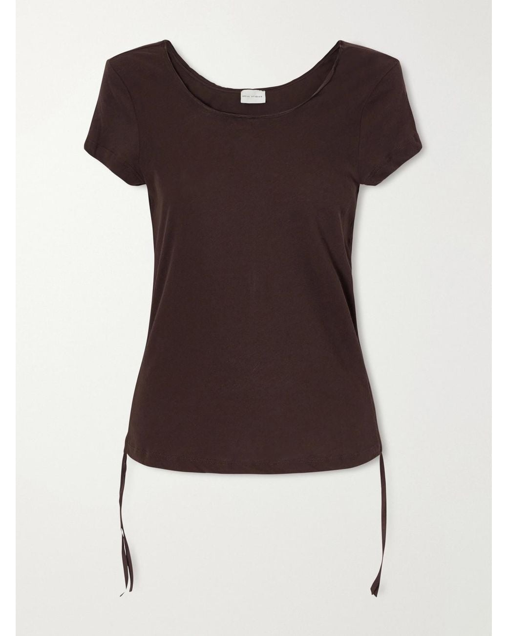 Deiji Studios Brown Drawstring Organic Cotton T-Shirt
