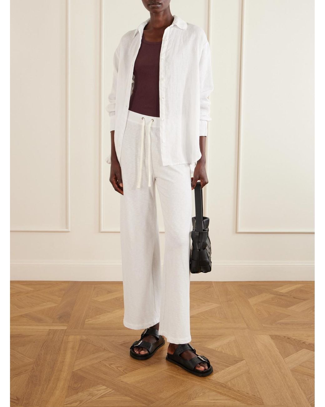 James Perse White Linen-Canvas Shirt