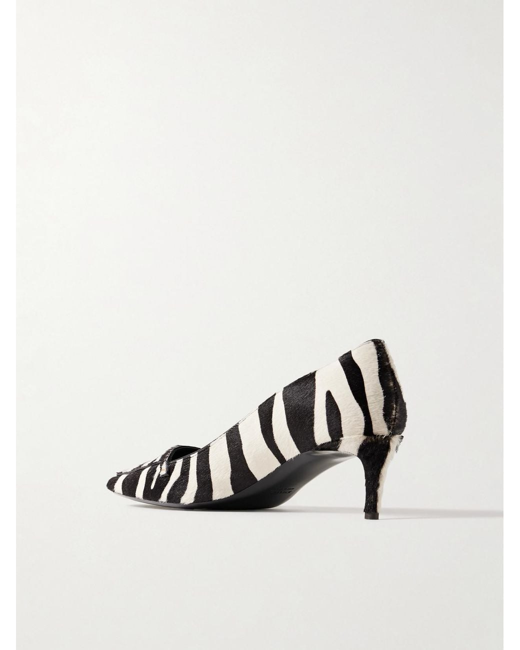 Khaite White Celia Zebra-Print Calf Hair Pumps