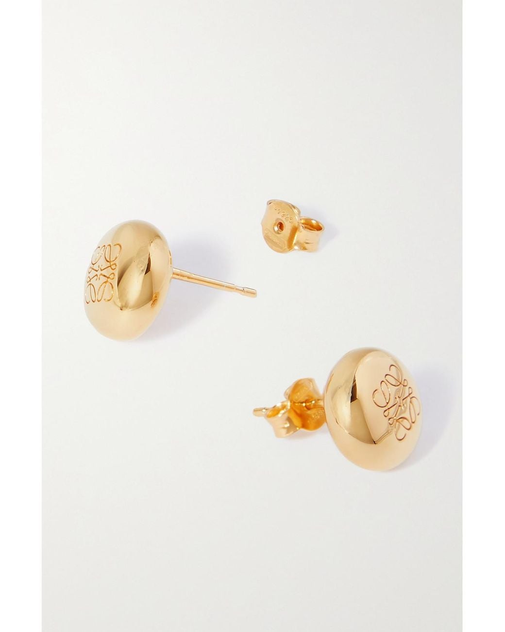 Loewe Natural Anagram Pebble-Plated Earrings