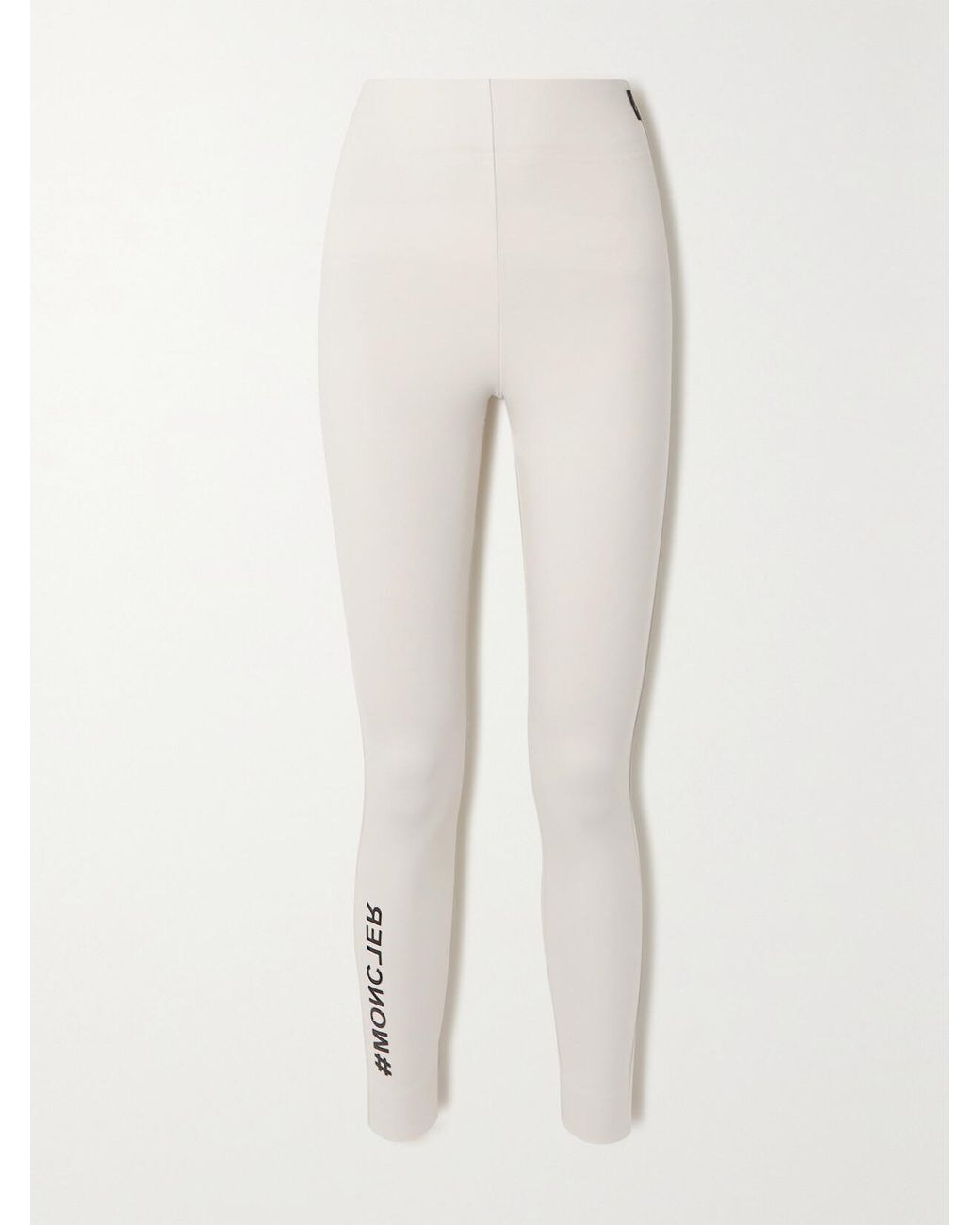 Moncler White Printed Stretch-Jersey Leggings
