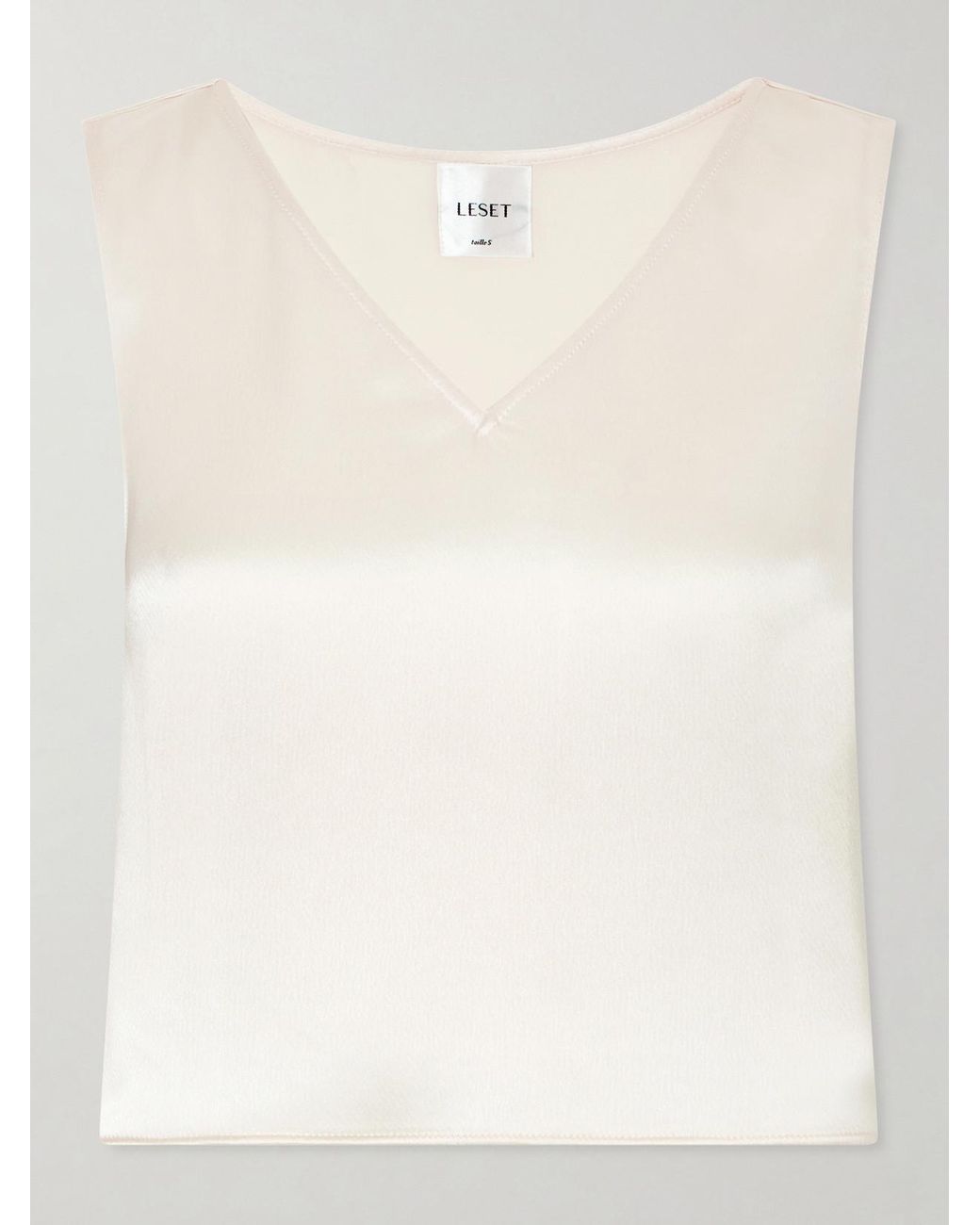 Leset Natural Barb Satin Tank Top