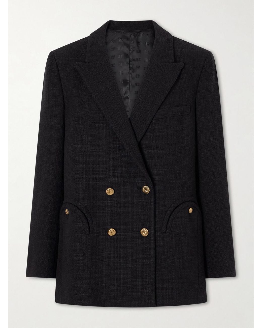 Blazé Milano Black Missy Everynight Cotton-Blend Tweed Blazer