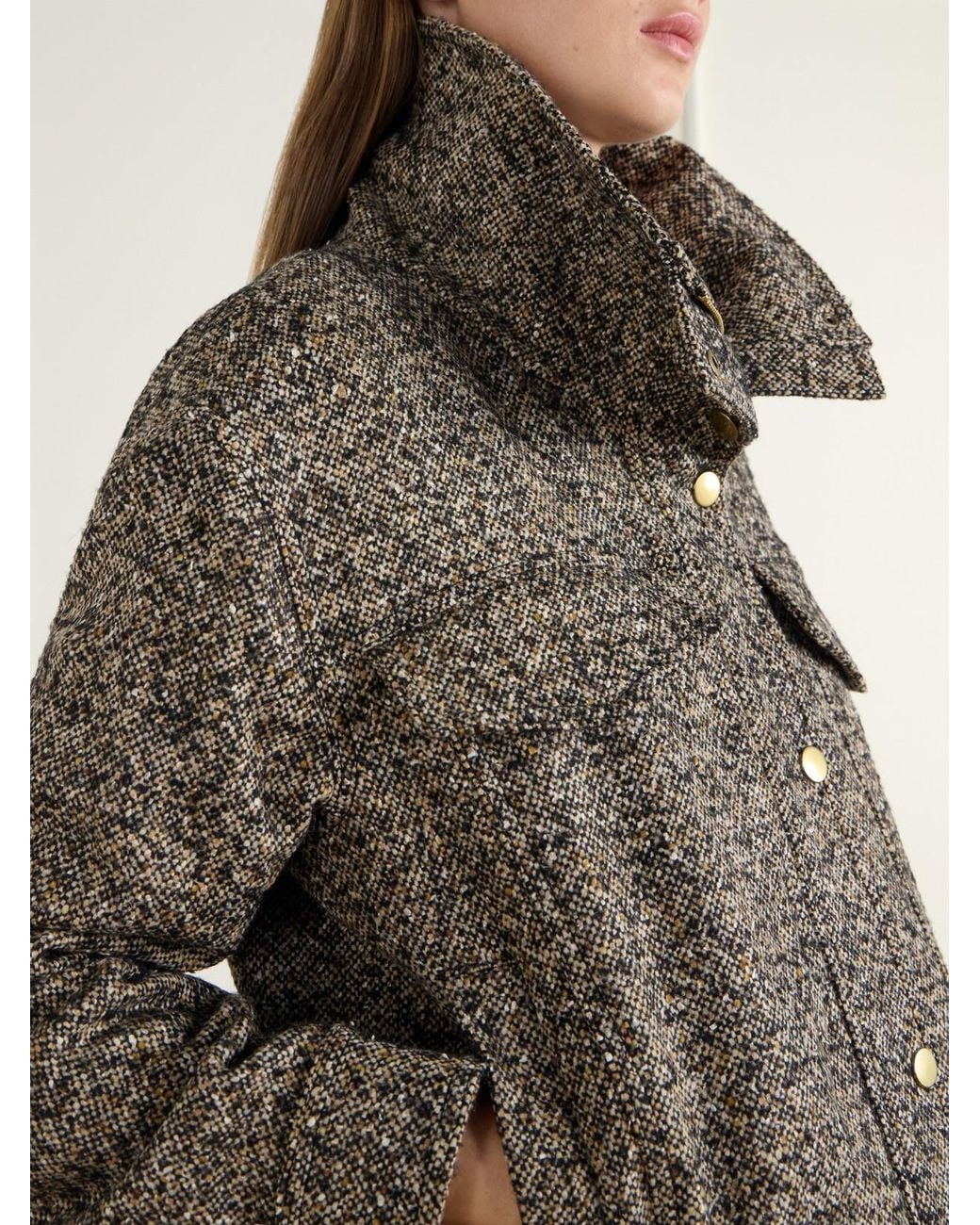 Veronica Beard Natural Silversmith Dickey Padded Tweed Jacket