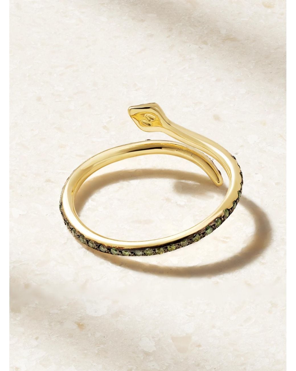 Ileana Makri Natural Small Python 18-Karat And Burgundy Diamond Ring