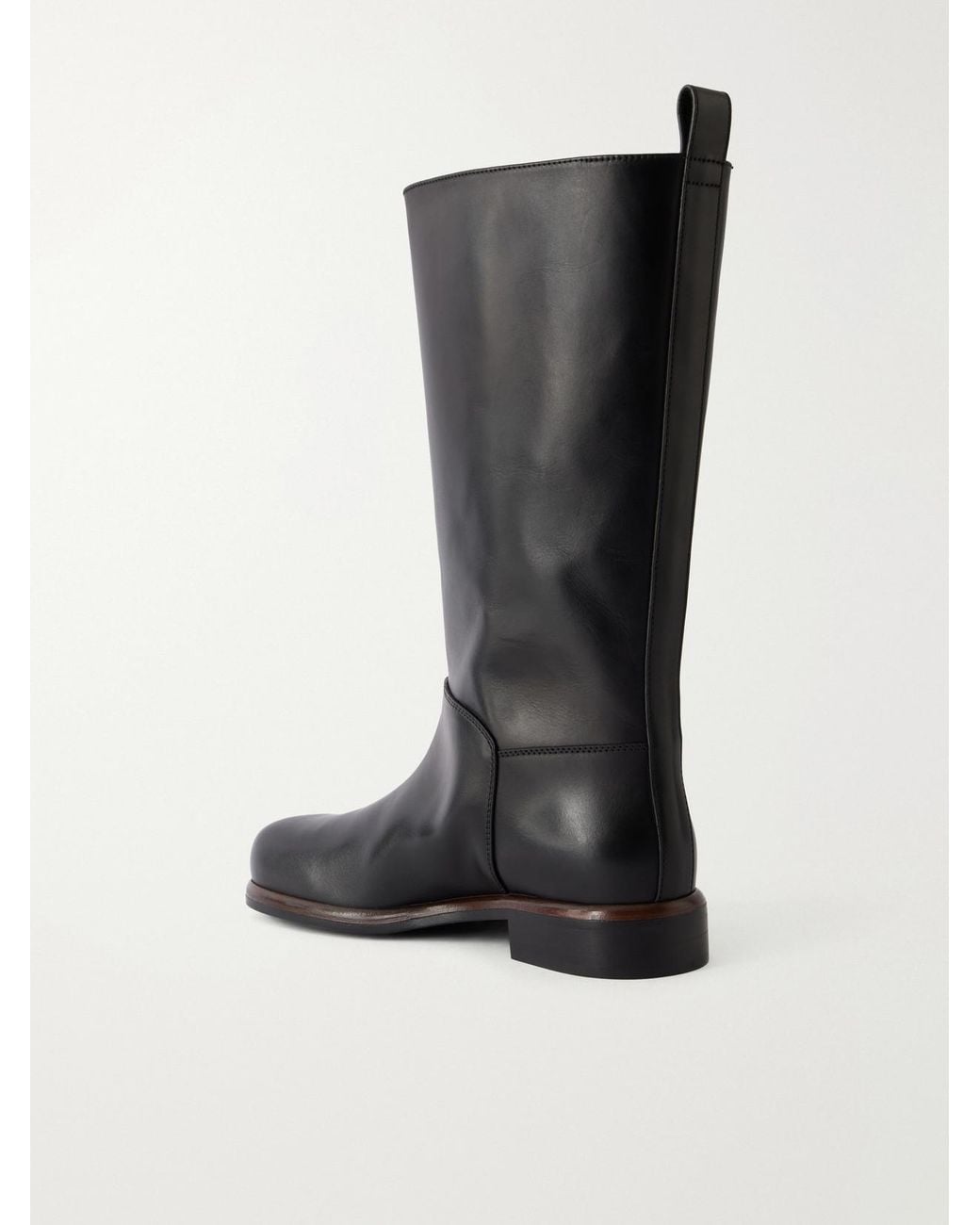 Proenza Schouler Black Esme Logo-Embossed Leather Knee Boots