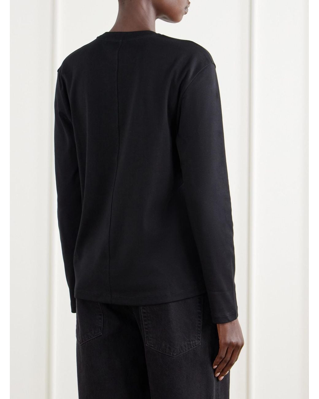 Flore Flore Black Maggie Organic Cotton-Jersey T-Shirt