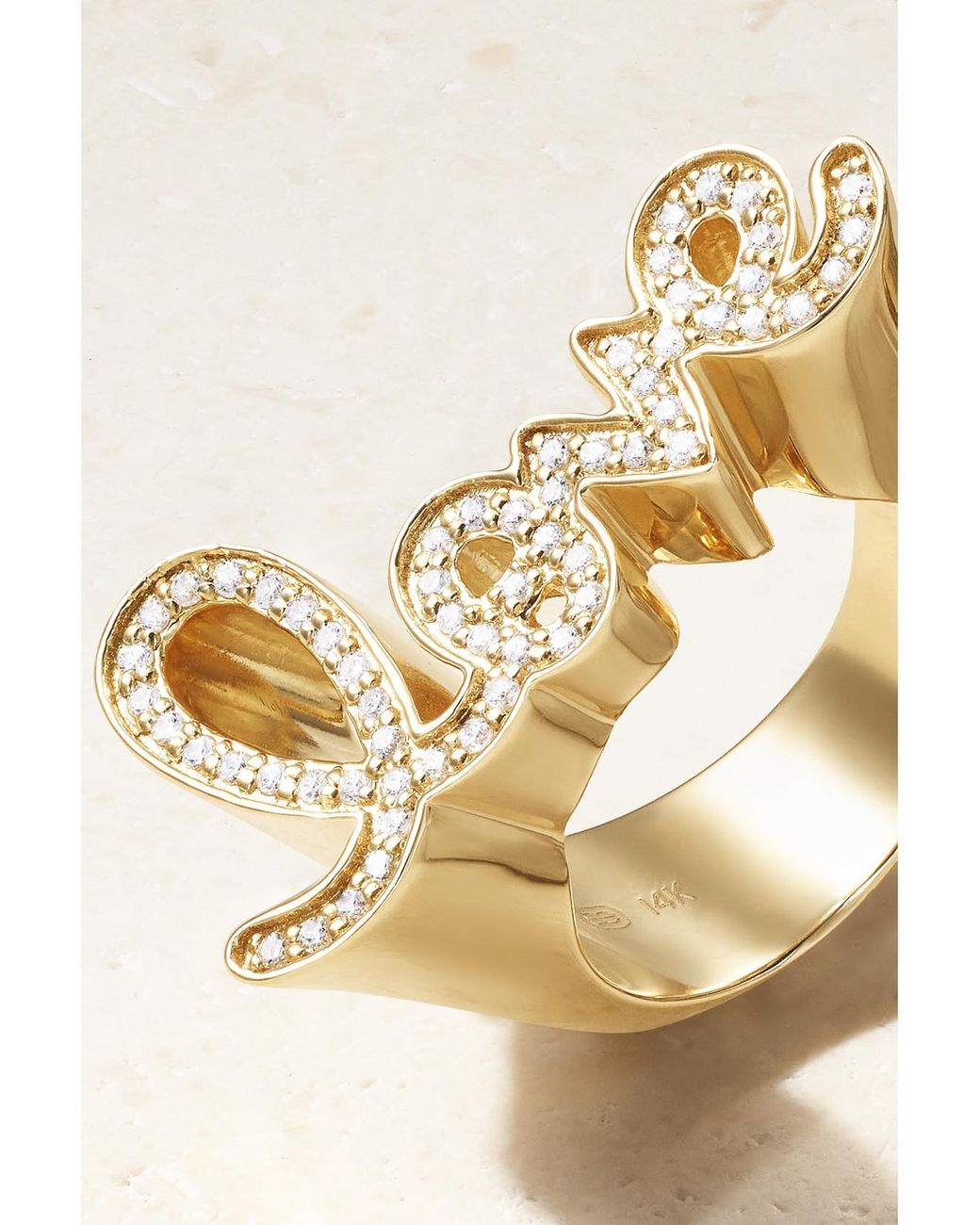 Sydney Evan Natural Love Script 14-Karat Diamond Ring