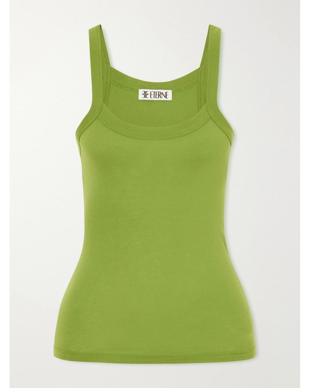 ÉTERNE Green Duke Cotton-Blend Tank