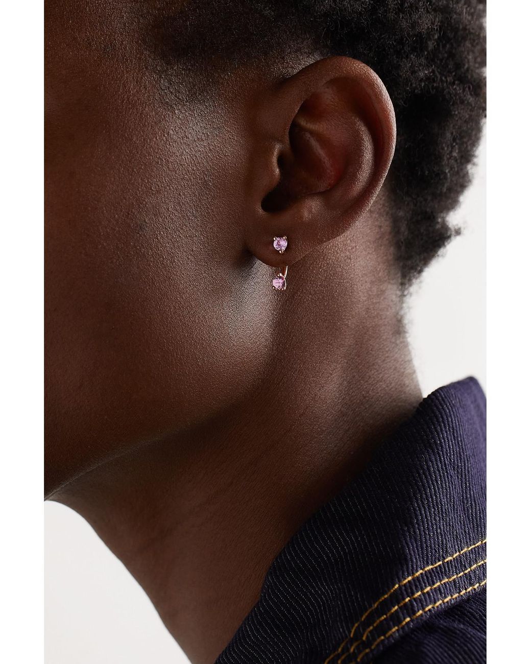 Anita Ko Pink Orbit 18-Karat Rose Sapphire Single Earring