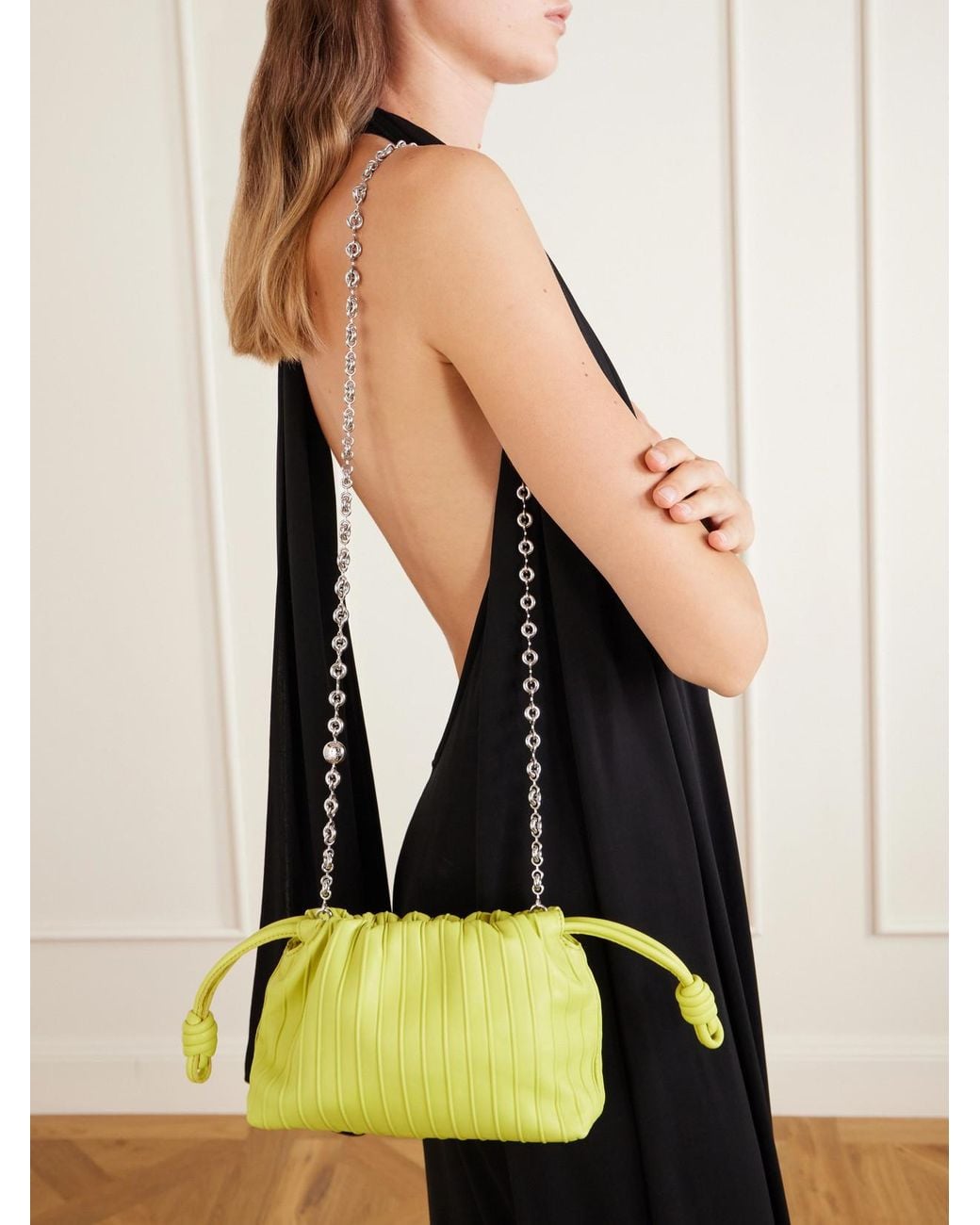 Loewe Yellow Flamenco Mini Leather Shoulder Bag