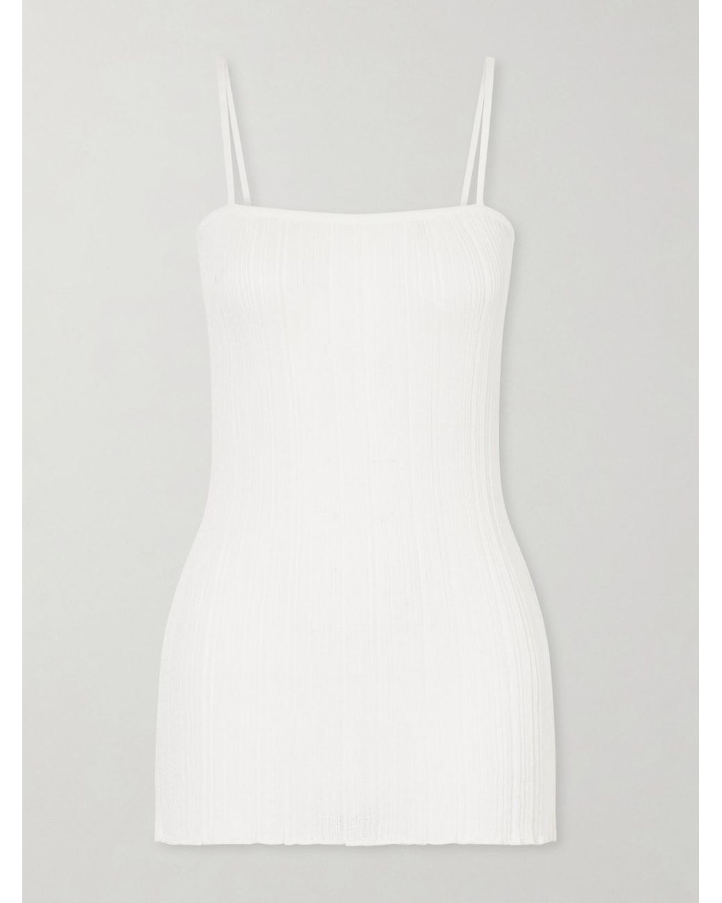 Haight White Ivana Ribbed-Knit Top