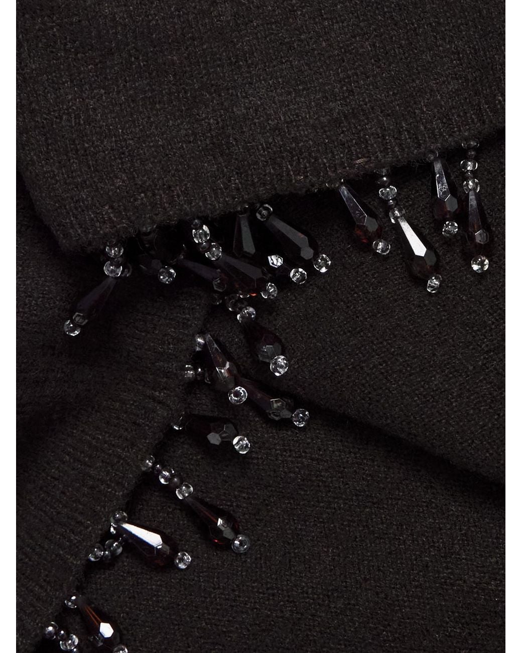Bode Black Embellished Wool And Cashmere-Blend Cardigan