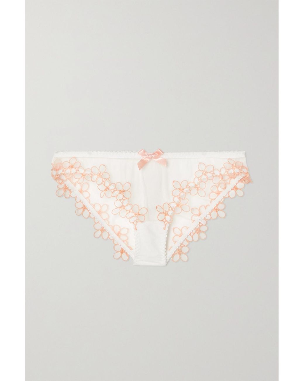 Agent Provocateur Maybelle Embroidered Tulle Briefs in White | Lyst