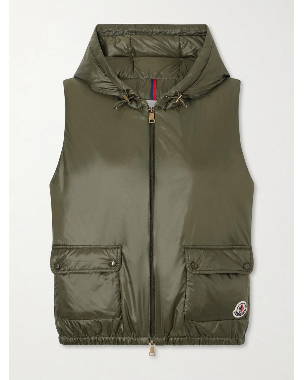 Moncler Green Lansette Hooded Shell Vest