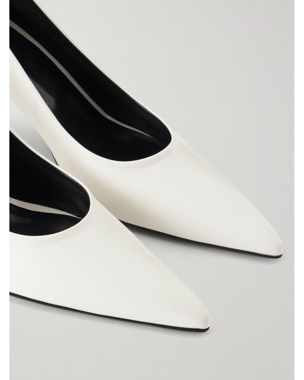 Jude White Blade 60 Leather Pumps