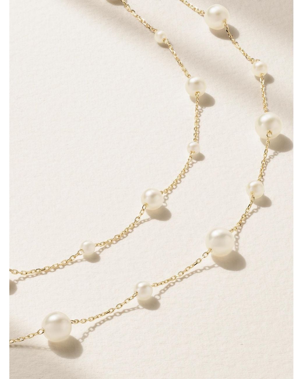 Mizuki Natural 14-Karat Pearl Necklace
