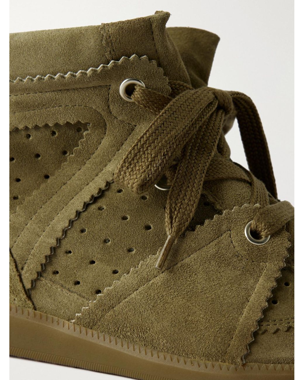 Isabel Marant Green Bobby Suede Wedge Sneakers