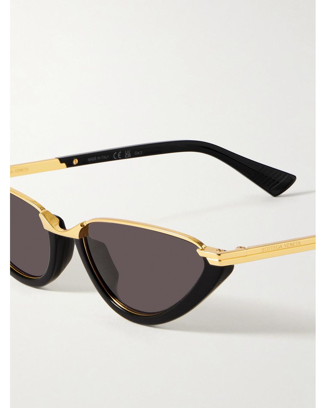 Bottega Veneta Black Cat-Eye Acetate And-Tone Sunglasses